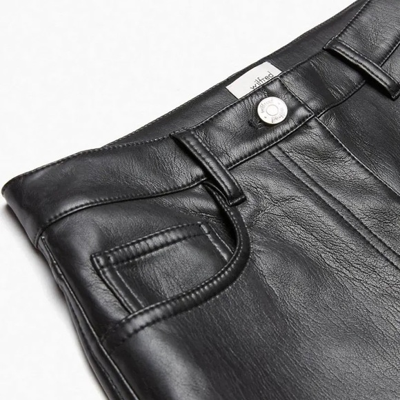 Aritzia Black Faux Leather High-Rise Pants - Picture 3 of 6